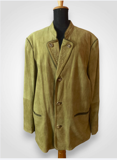 Giacca vintage in pelle scamosciata