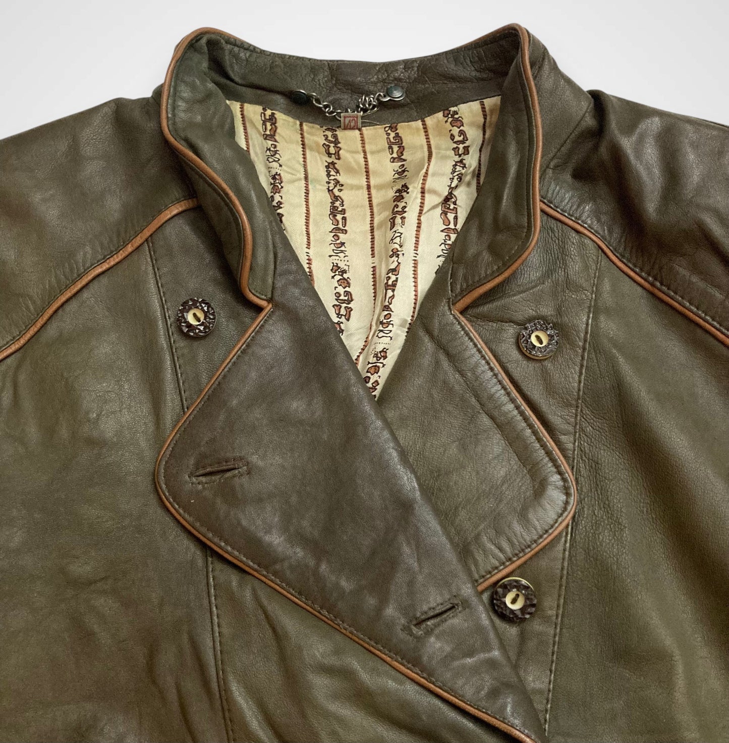 Giacca in Pelle Stile Tirolese anni ottanta