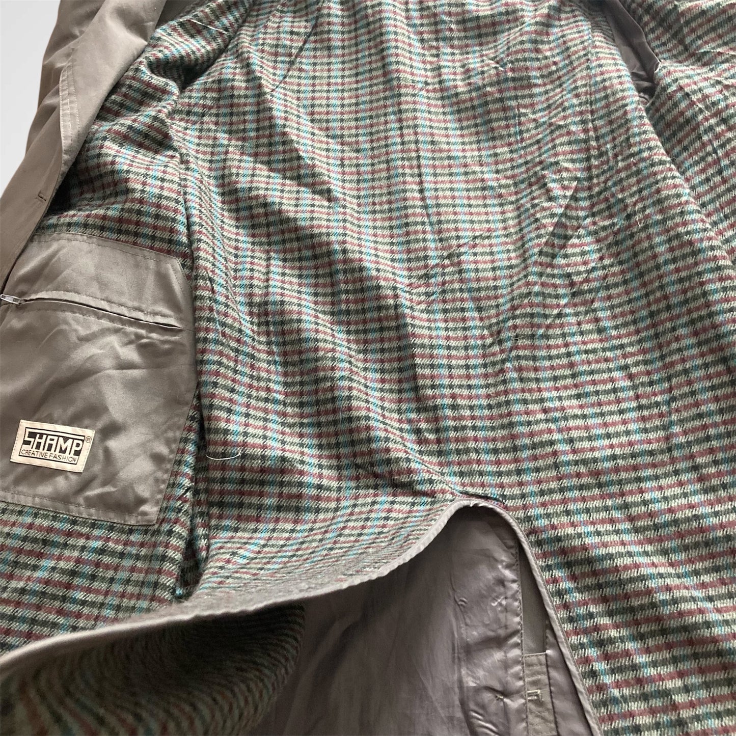 Trench vintage uomo doppiopetto con imbottitura removibile