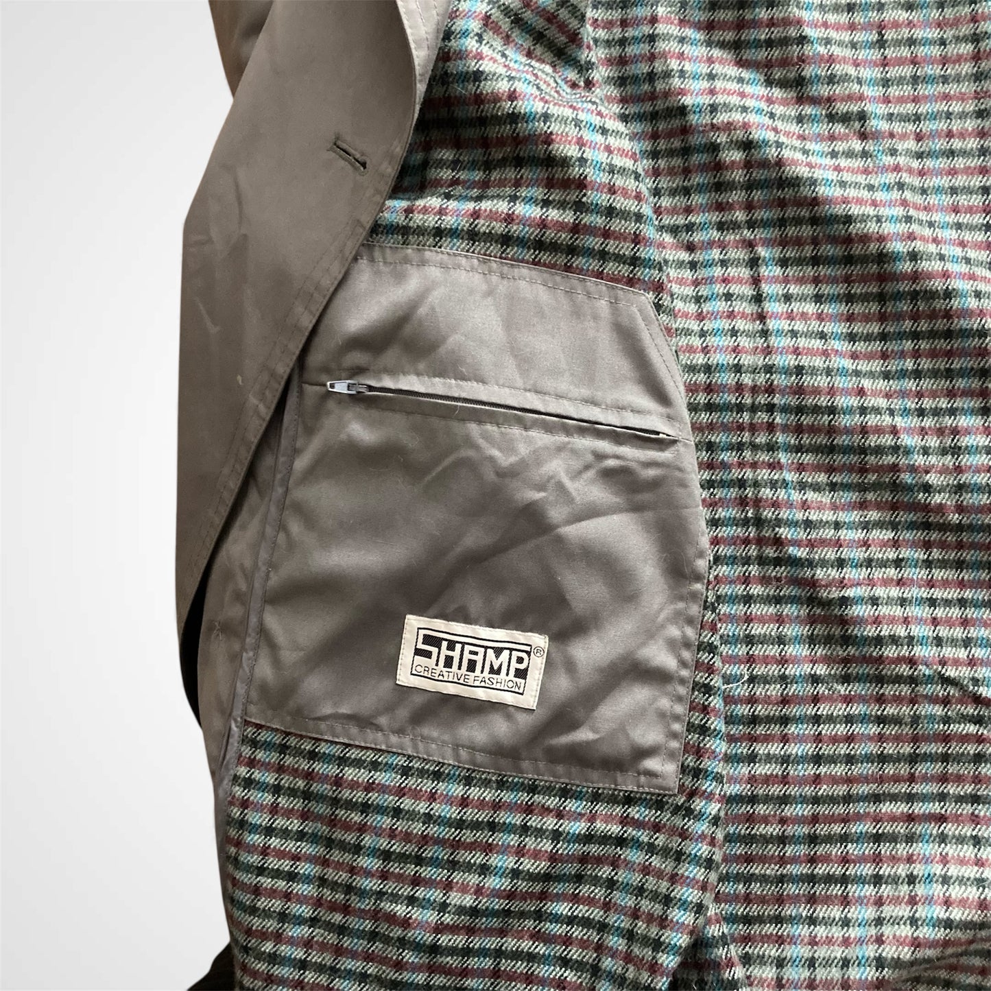 Trench vintage uomo doppiopetto con imbottitura removibile