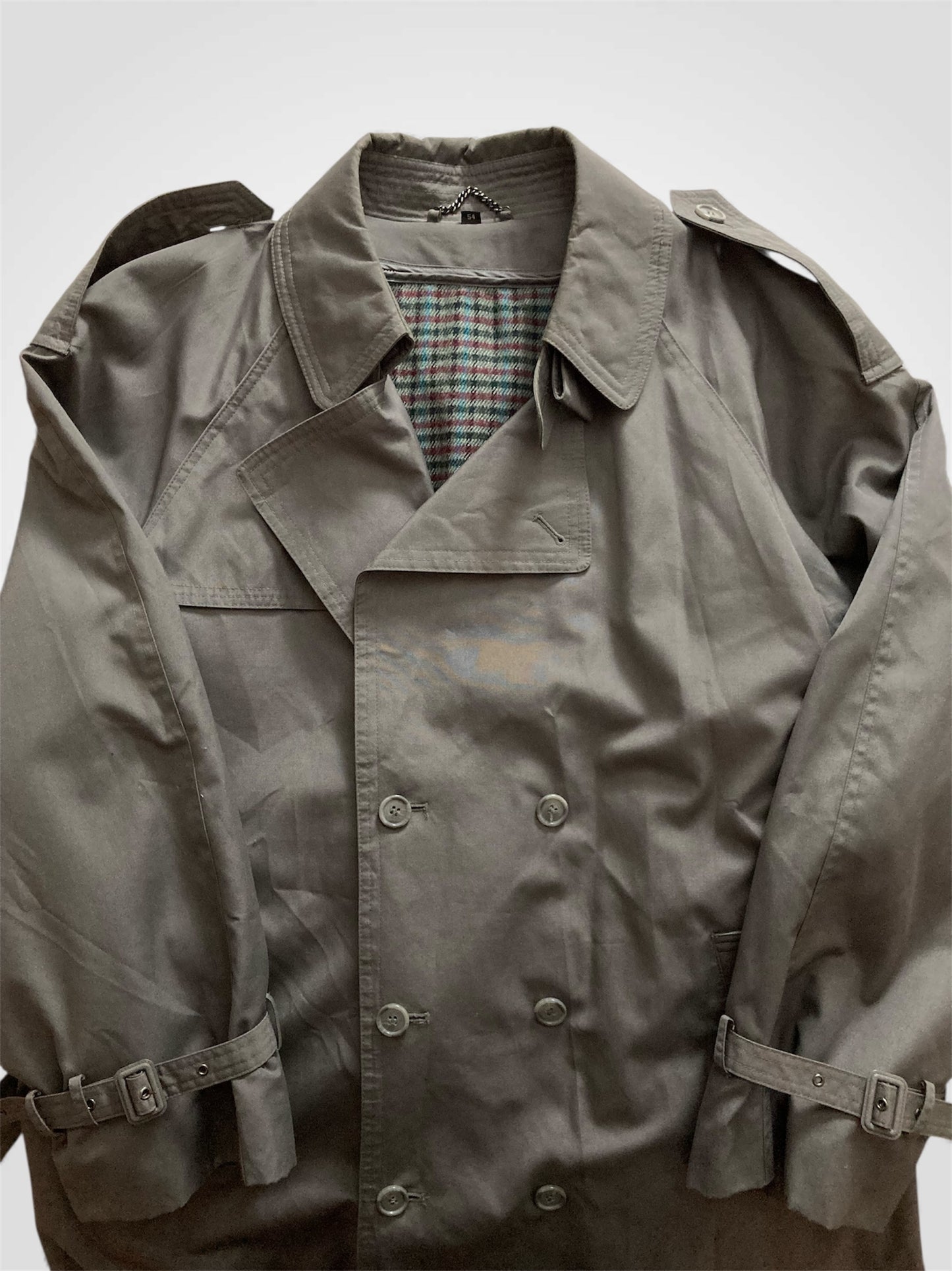 Trench vintage uomo doppiopetto con imbottitura removibile