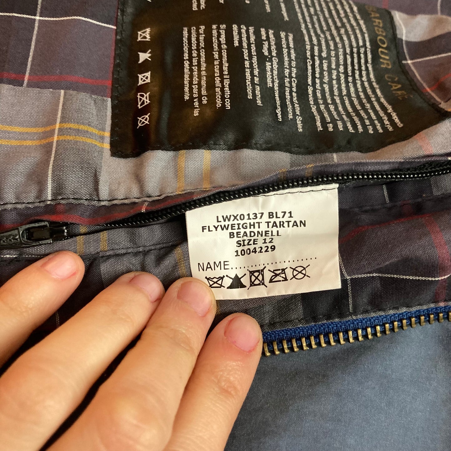 Barbour Beadnell Flyweight Tartan Donna