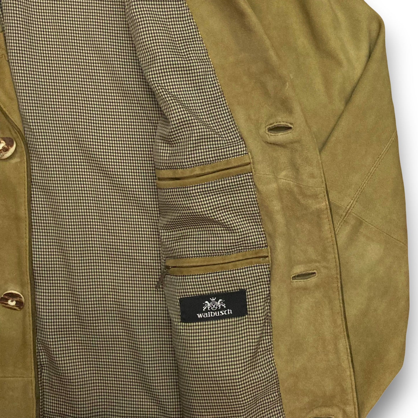 Giacca vintage in pelle scamosciata