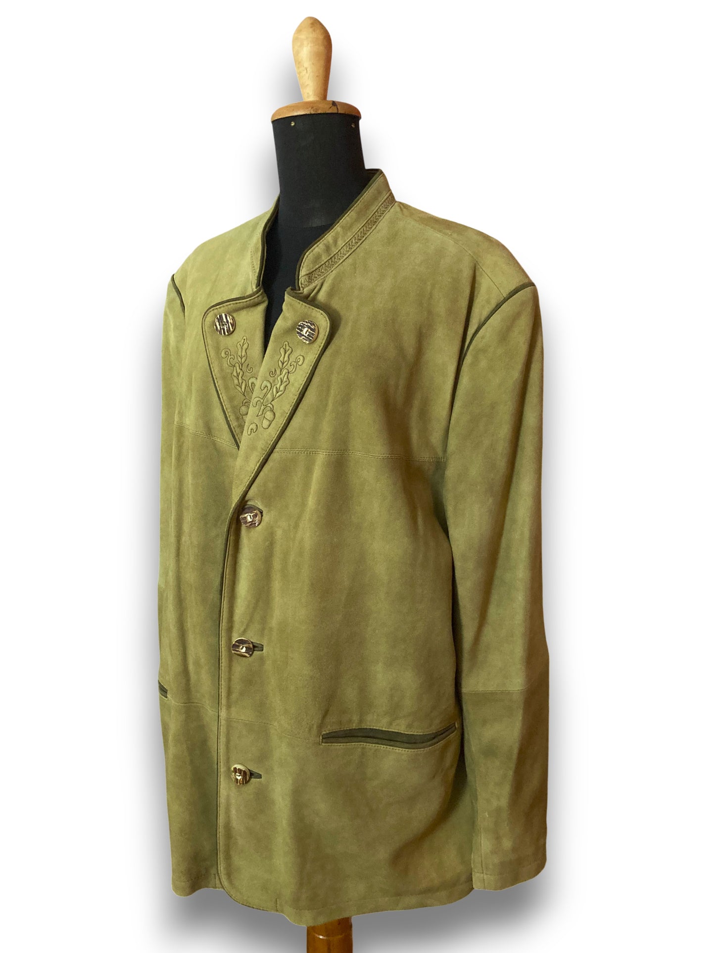 Giacca vintage in pelle scamosciata