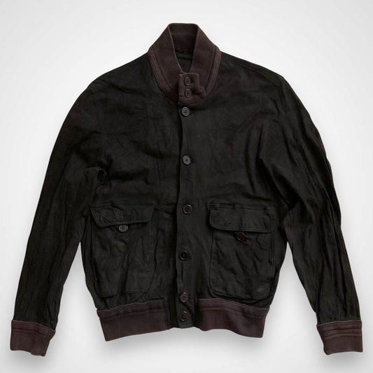 Giacca Vintage in Vera Pelle Scamosciata